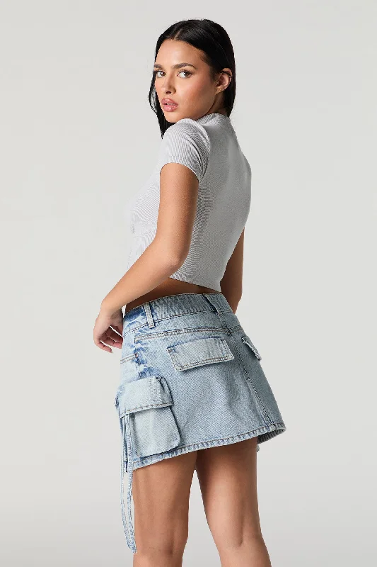 0726-66353020-denim-triple-pocket-cargo-mini-skirt