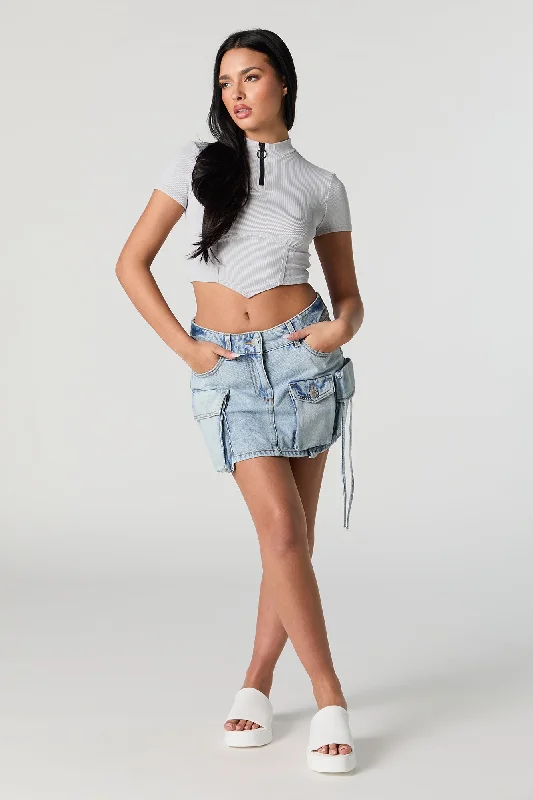 0726-66353020-denim-triple-pocket-cargo-mini-skirt