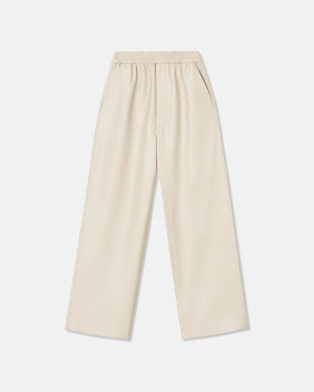 Odessa - Okobor Alt-Leather Pants - Creme