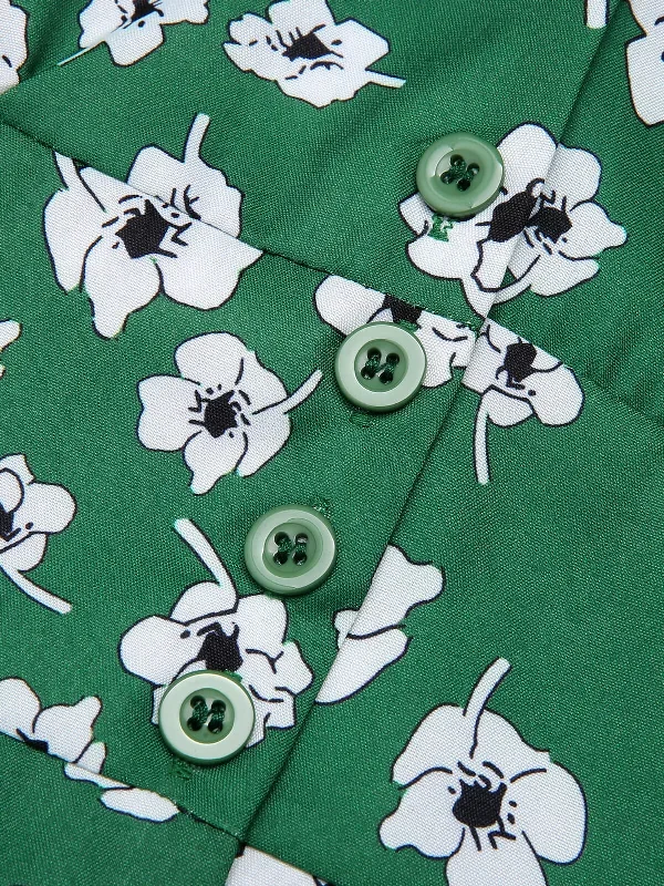 1940s-green-floral-v-neck-dress