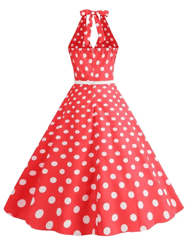 1950s-halter-polka-dot-print-swing-dress