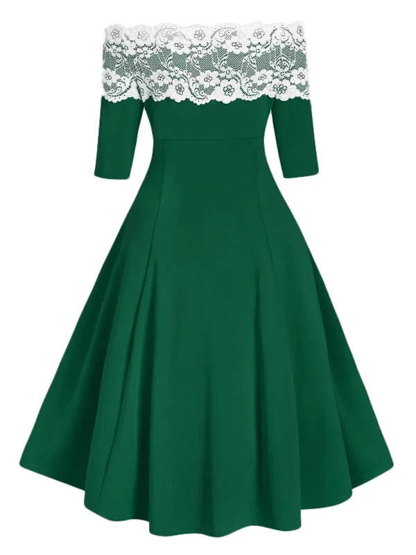 1950s-off-shoulder-button-embellished-dress-2