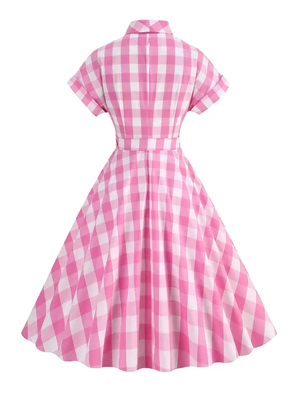 1950s-plaid-bow-lapel-swing-dress