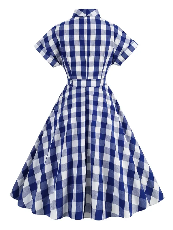 1950s-plaid-bow-lapel-swing-dress