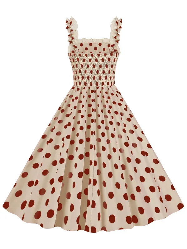 1950s-polka-dot-smocking-strap-dress