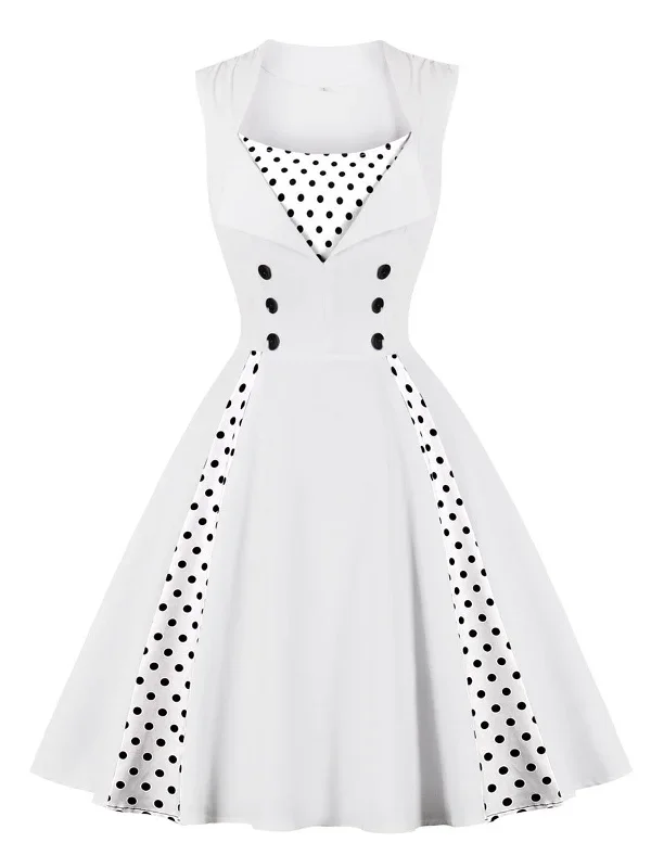 1950s-polka-dots-lapel-patchwork-swing-dress