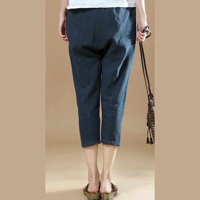 2018-summer-navy-casual-linen-crop-pants-women-casual-pockets-pants