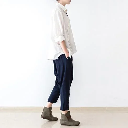 2021-new-dark-blue-linen-harem-pants-plus-size-casual-elastic-waist-crop-pants