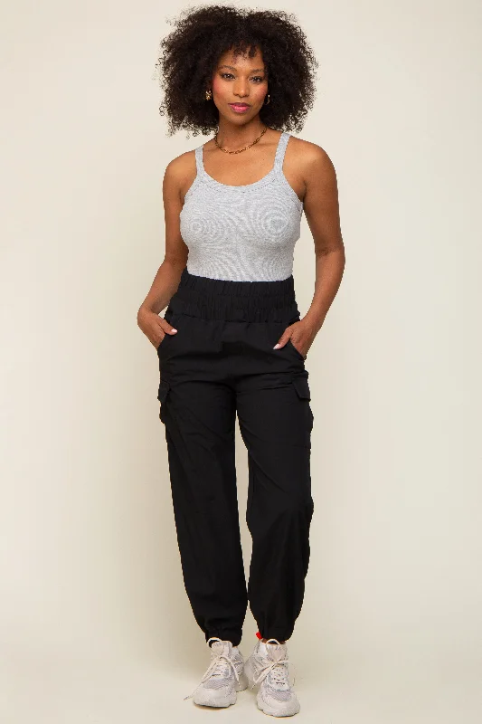 black-cargo-pocket-maternity-joggers