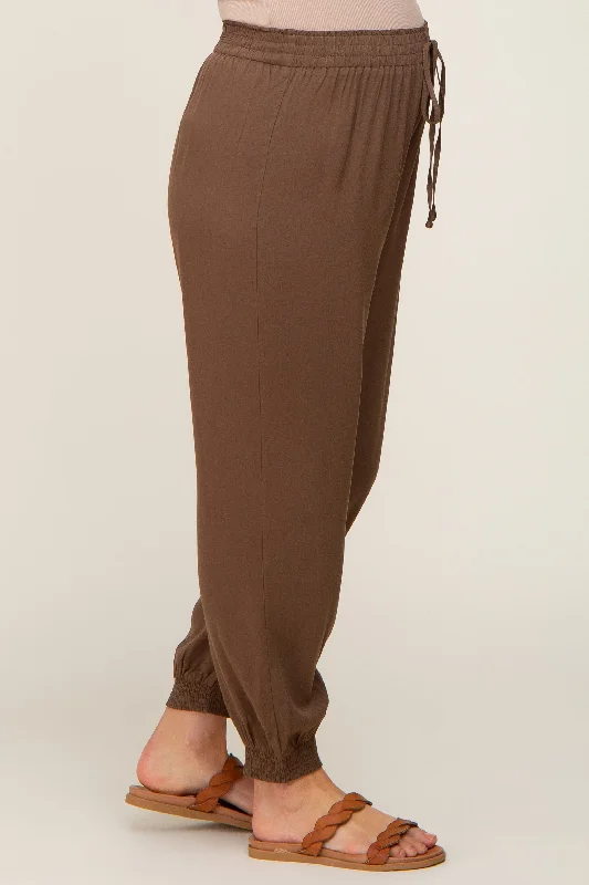 brown-drawstring-accent-maternity-joggers