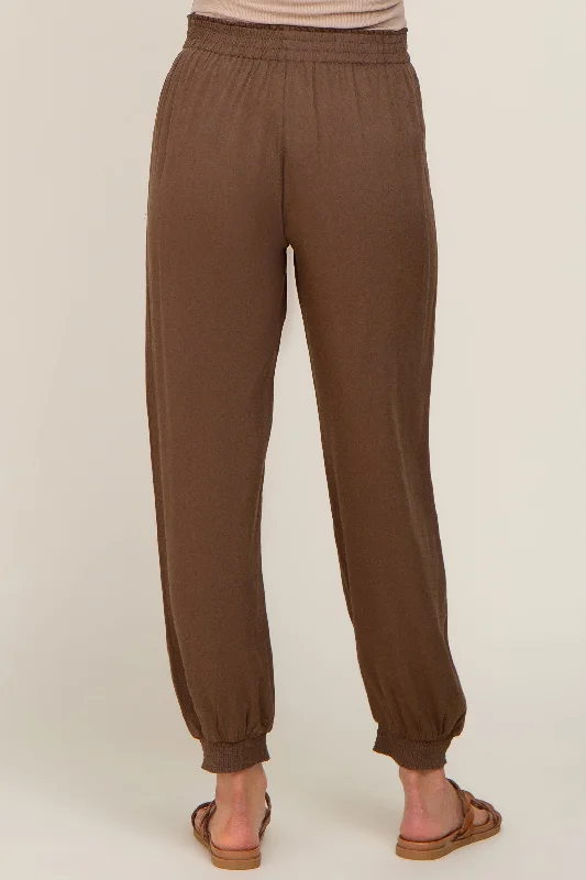 brown-drawstring-accent-maternity-joggers