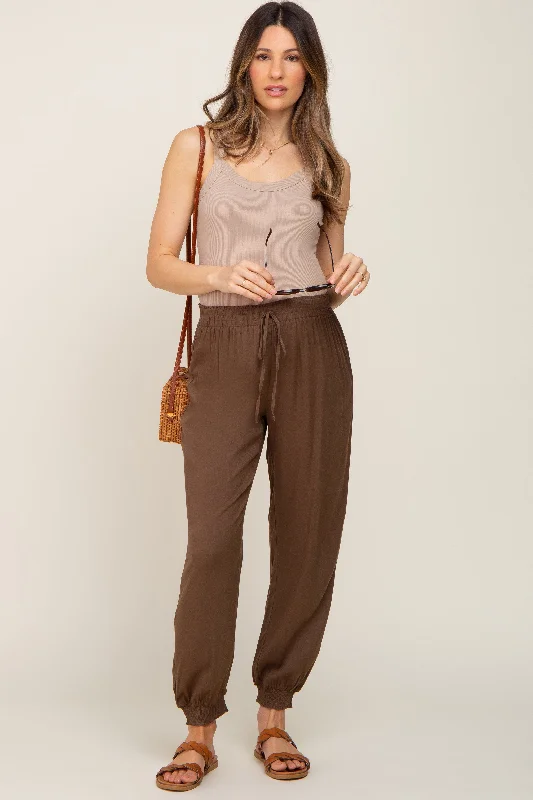 brown-drawstring-accent-maternity-joggers