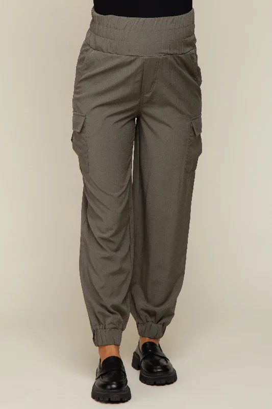 olive-cargo-pocket-maternity-joggers