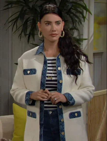 Bold And The Beautiful 2021 Steffy White & Denim Jacket