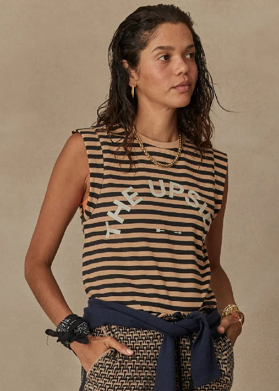 CROPPED MUSCLE TANK- STRIPE