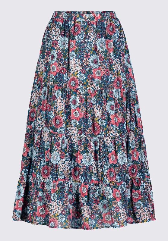 Aletta Women’s Long Skirt in Floral Print - WS0006P