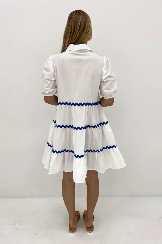 Alice Mini Dress White Blue