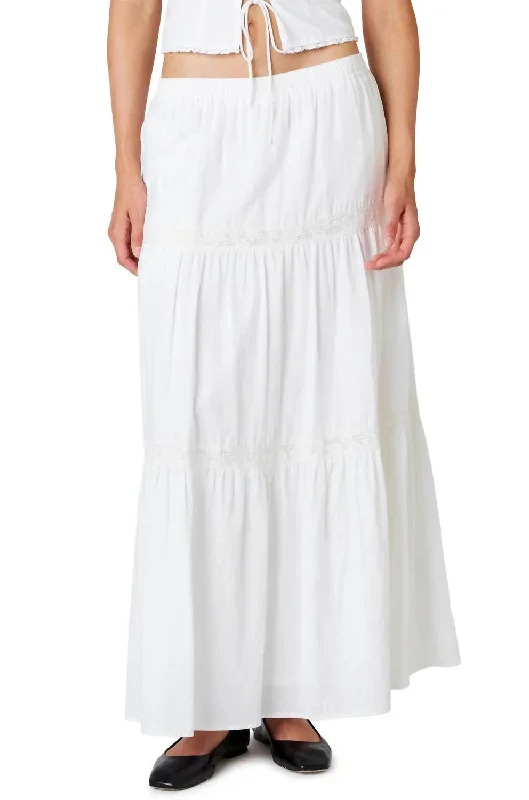 Dove Maxi Skirt In White