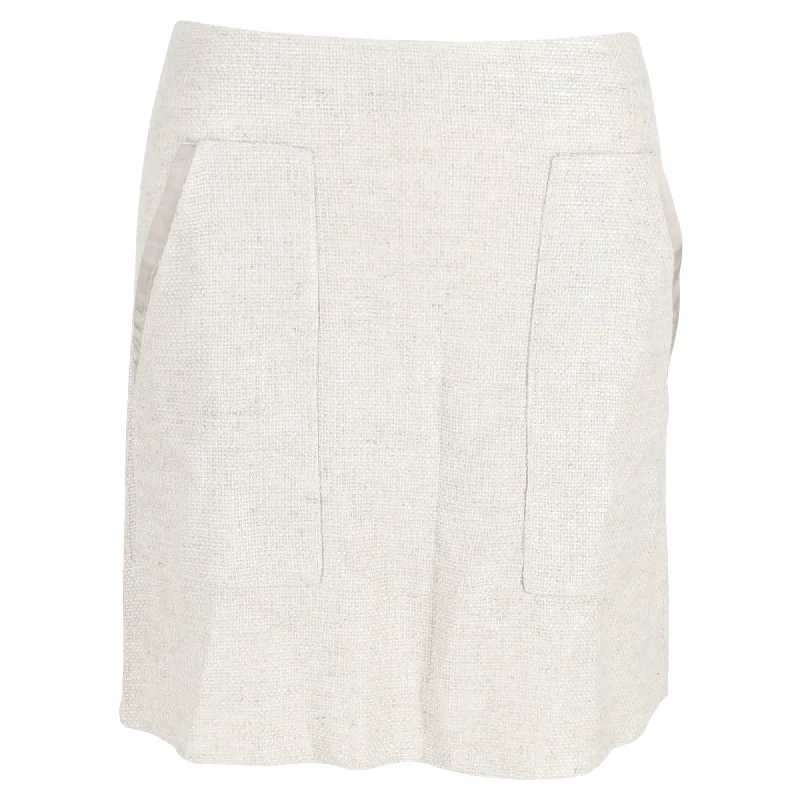 Emporio Armani Suit Mini Skirt in Cream Linen