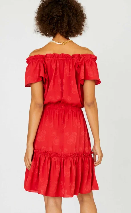 Fergie Red Off Shoulder Mini Dress