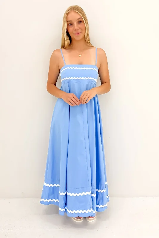 Gemma Maxi Dress Blue White