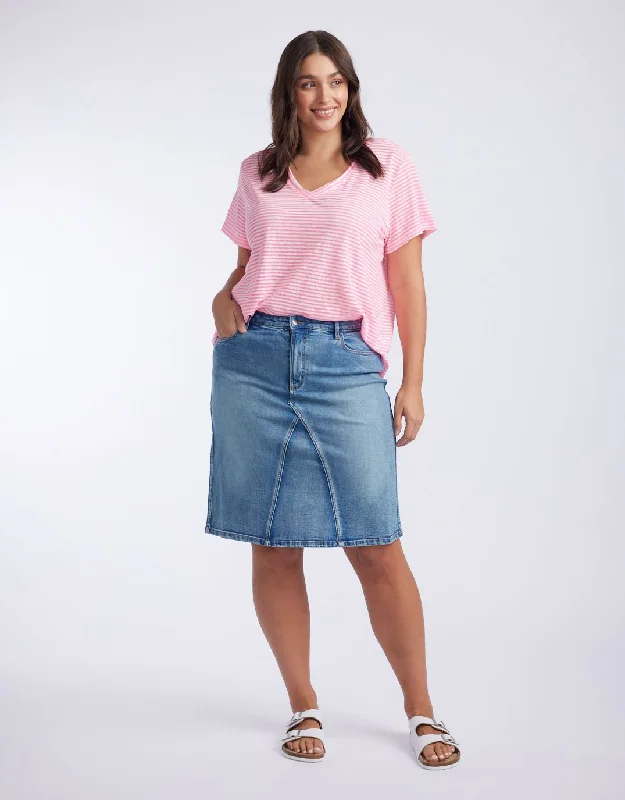 Harper Denim Skirt - Mid Wash