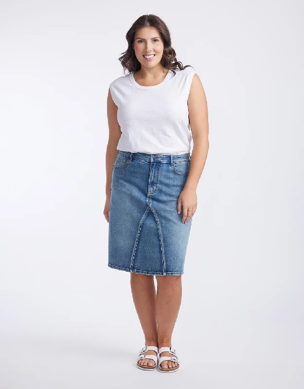 Harper Denim Skirt - Mid Wash