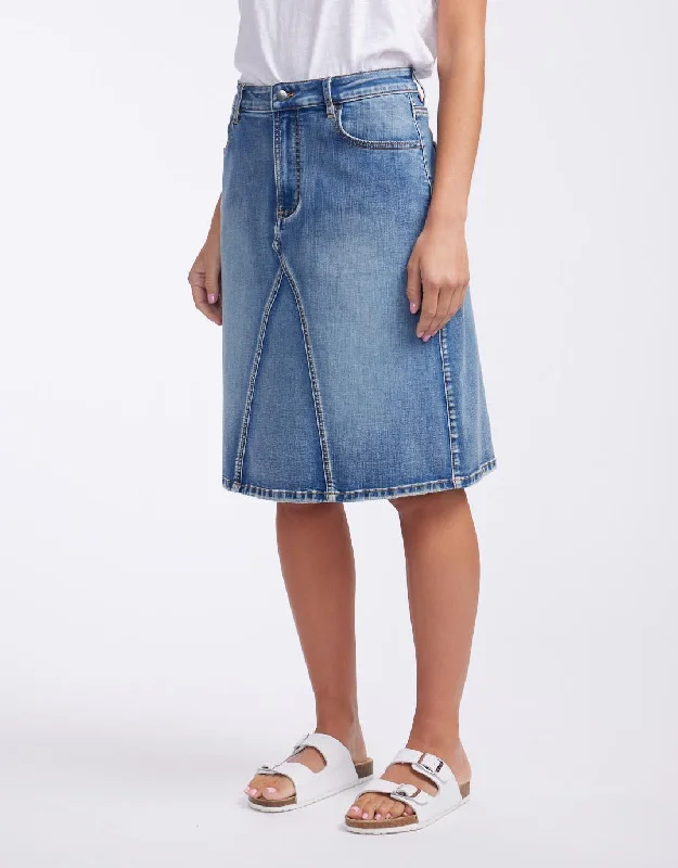 Harper Denim Skirt - Mid Wash