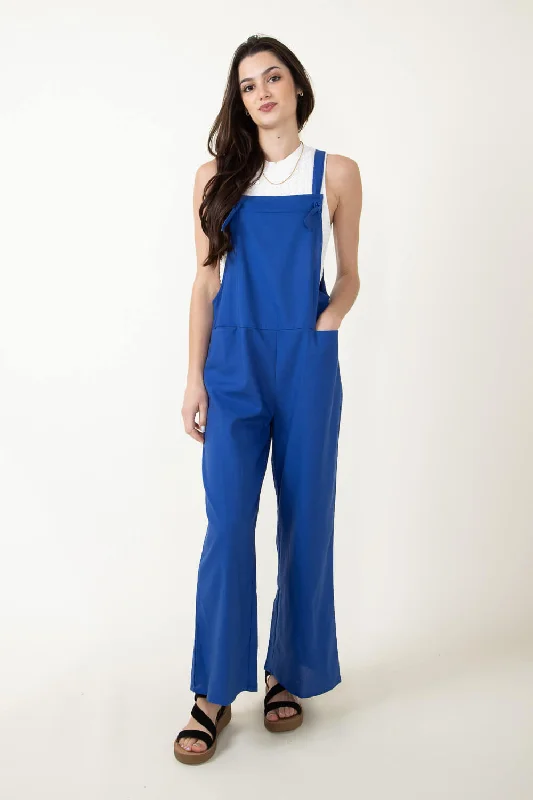 Jumpsuit with Knot Straps for Women in Blue | NP70238-BLUE