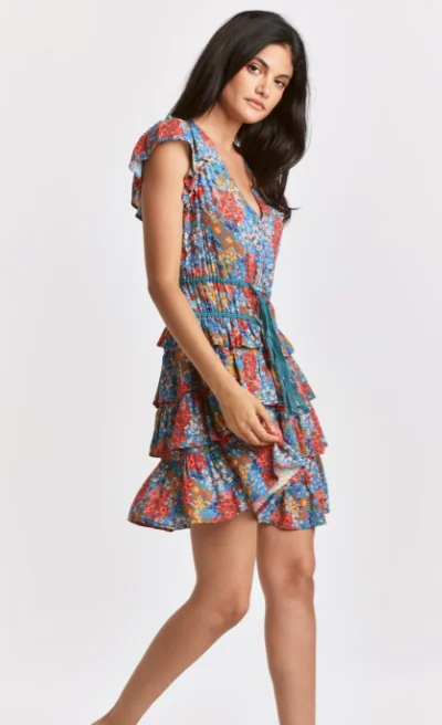 Nahla Lace Waist Flower Print Dress