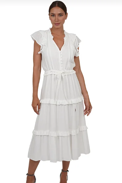 Sadie White Midi Dress