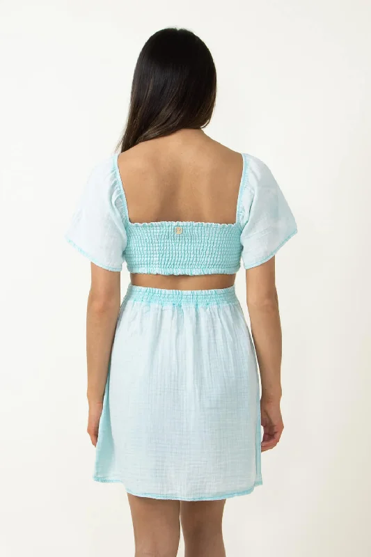 Simply Southern Cutout Dress for Women in Seafoam Blue | PP-0124-DRS-GZE-CUTOUT-SEAFM