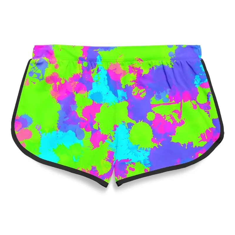 90s-neon-paint-splatter-womens-retro-shorts