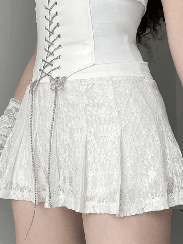 a-line-pleated-lace-mini-skirt