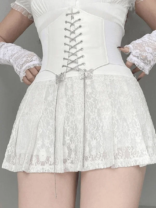 a-line-pleated-lace-mini-skirt