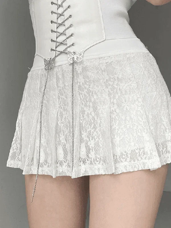 a-line-pleated-lace-mini-skirt