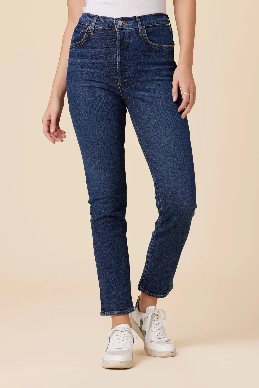 AGOLDE Riley High Rise Straight Long Jean - Divided