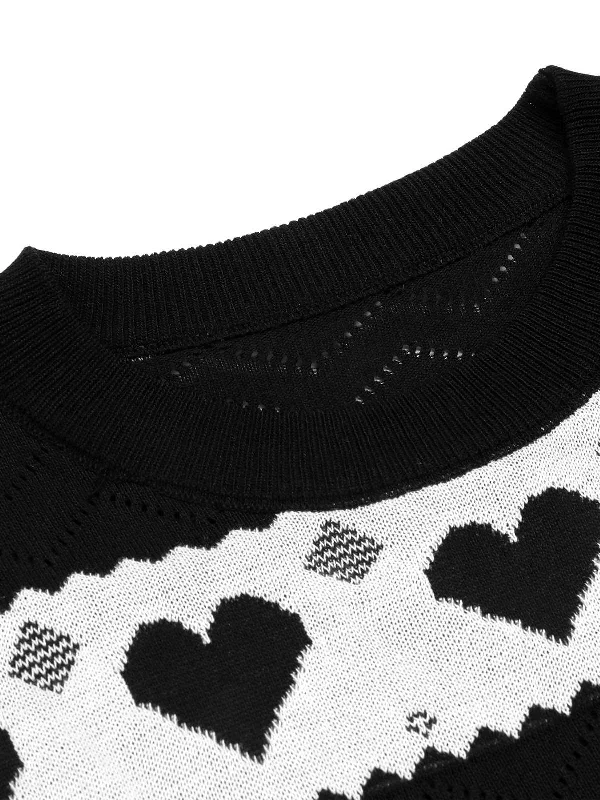 black-1960s-contrasting-heart-knitting-dress