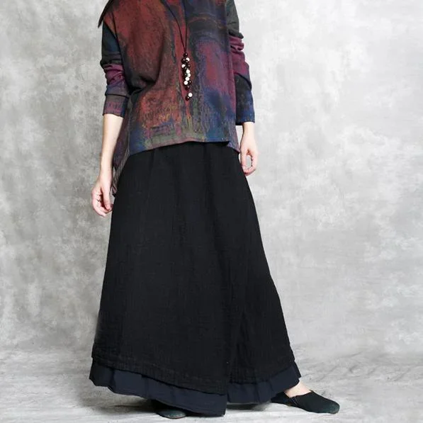 black-asymmetric-design-linen-pants-loose-vintage-patchwork-cotton-wide-leg-pants