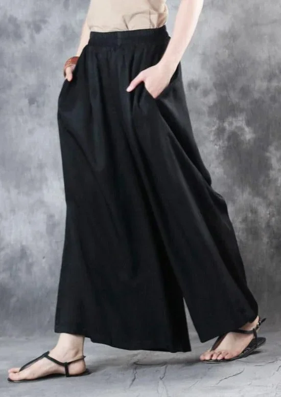 black vintage silk pants casual draping  wide leg pants