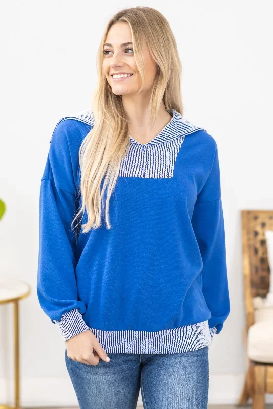 blue-long-sleeve-rib-detail-knit-top