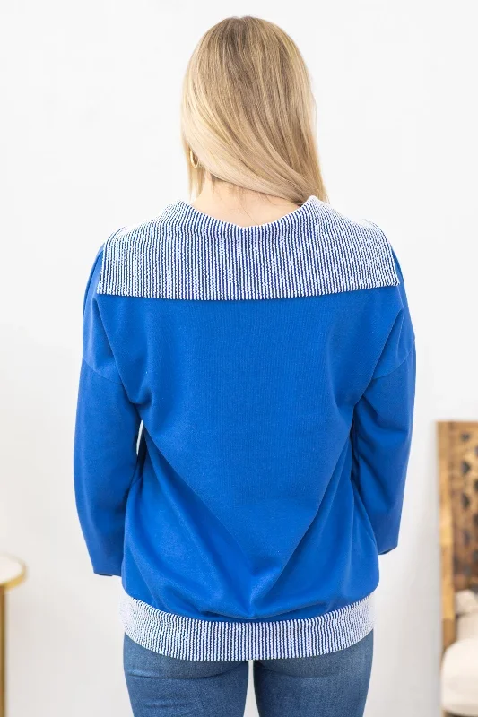 blue-long-sleeve-rib-detail-knit-top