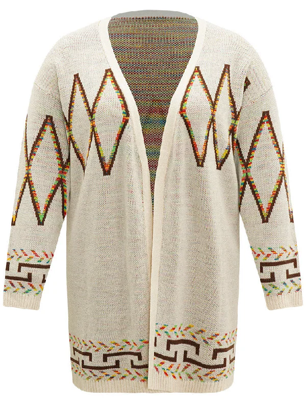 boho-geometric-print-open-front-cardigan