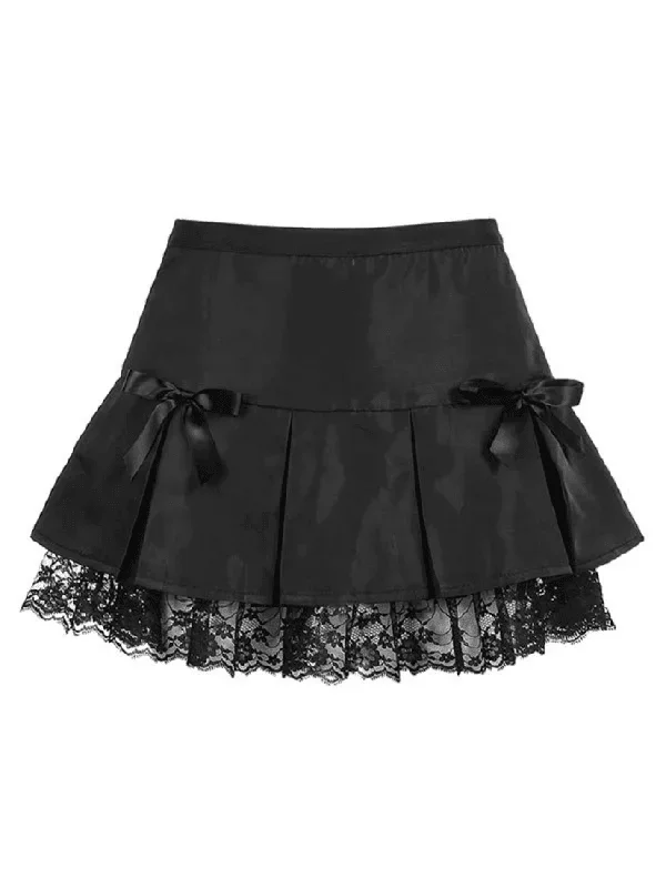 bow-lace-paneled-pleated-mini-skirt