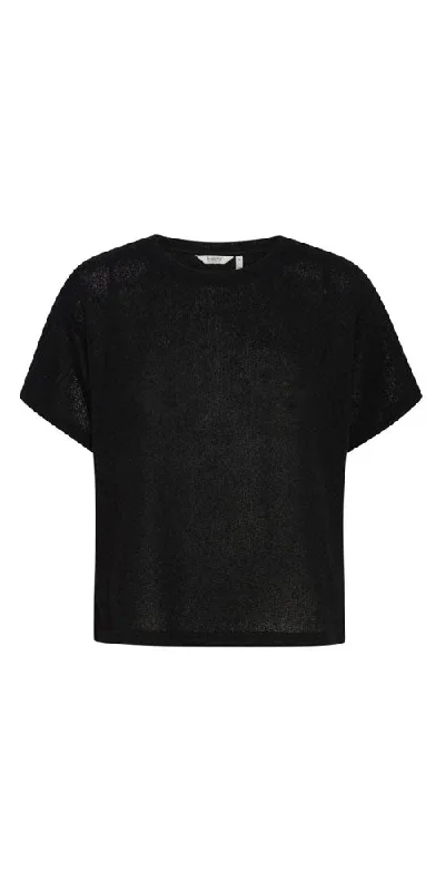 B.Young Gauzy Knit Tee, black