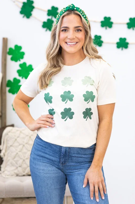 cream-with-green-clovers-grid-graphic-tee