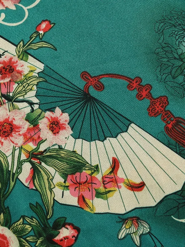 dark-green-1940s-chinese-style-floral-belt-dress