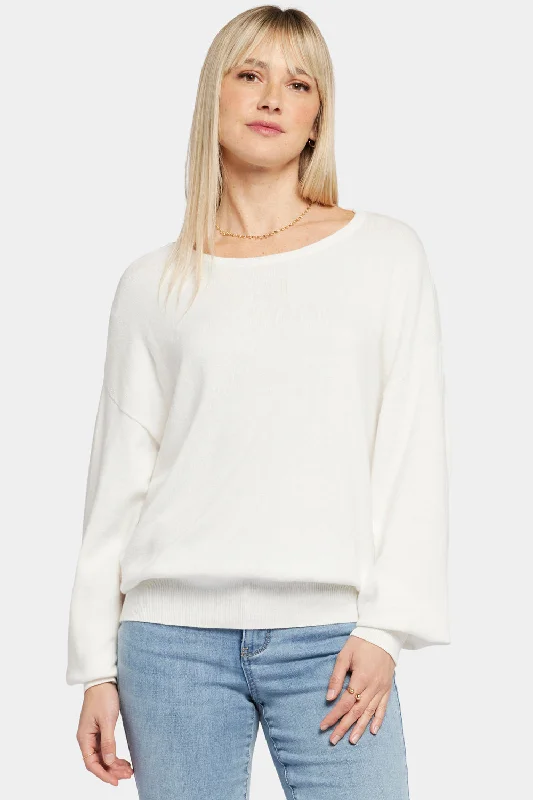 Dolman Sleeved Boatneck Sweater - Ivory