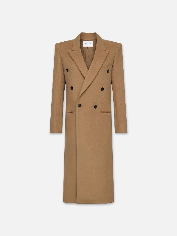 Double Breasted Tailored Coat -- Camel