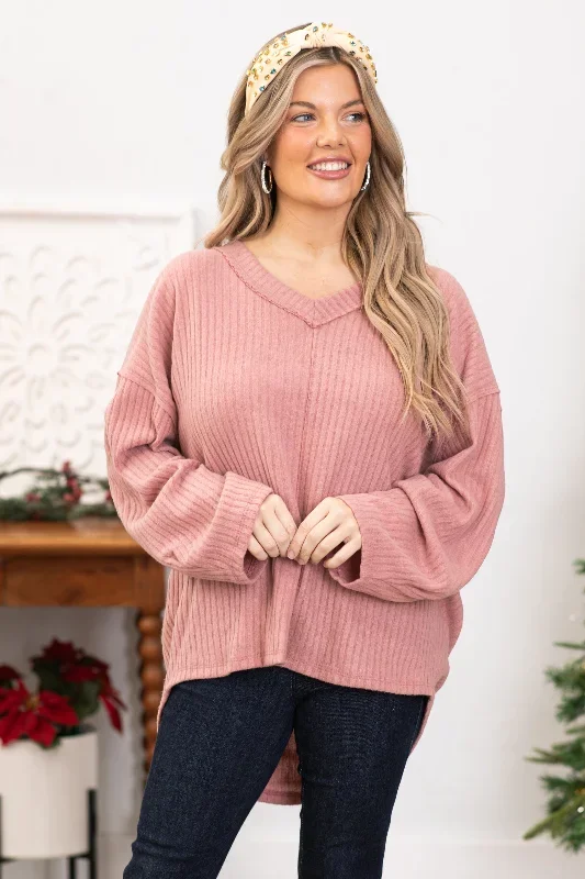 dusty-rose-v-neck-dolman-sleeve-top